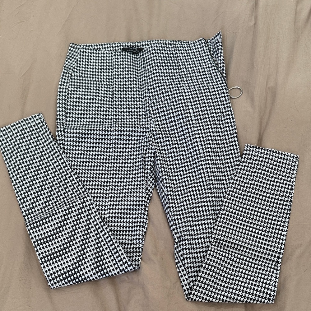 Bershka Monochrome Houndstooth Trousers